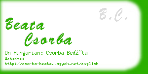 beata csorba business card